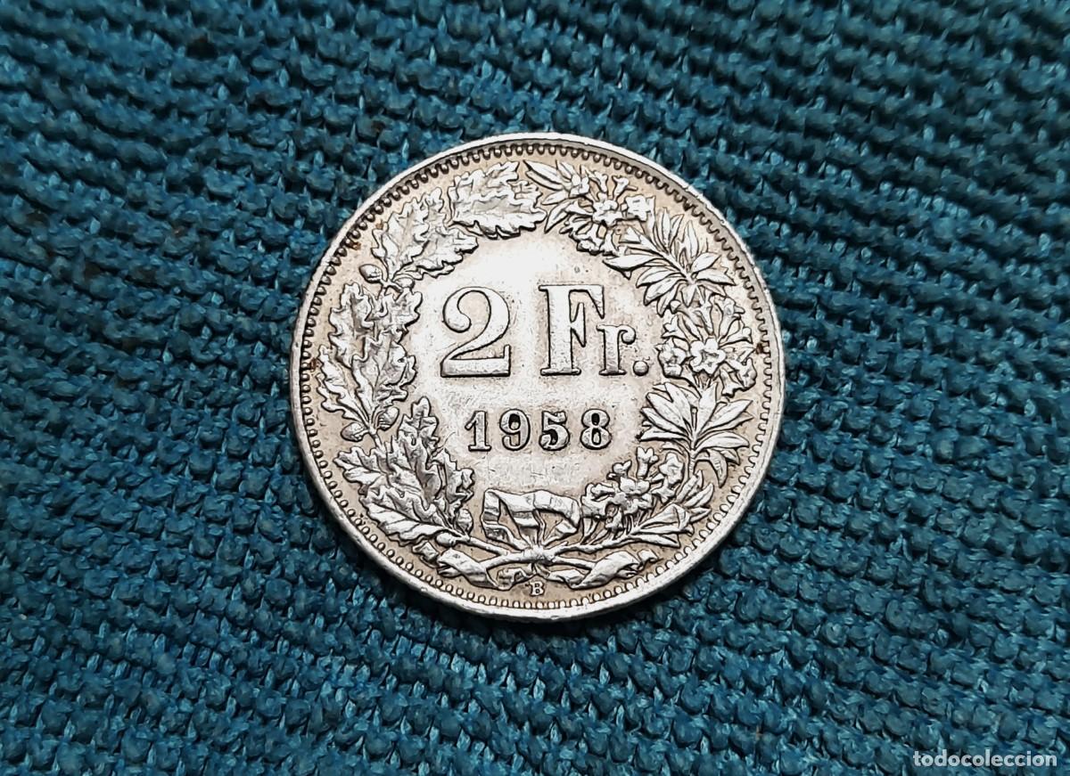 Monedas antiguas de Europa: Suiza, 2 Francs 1958