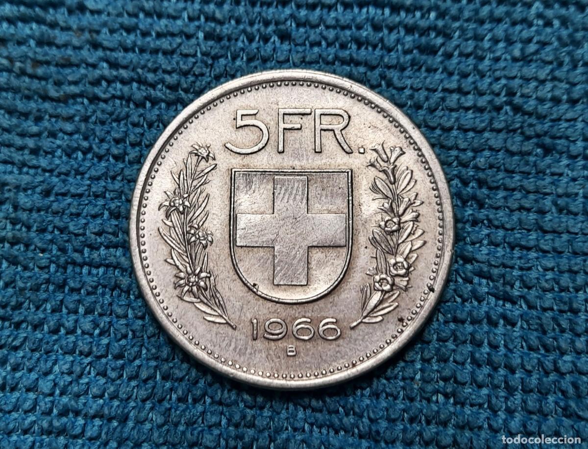 Monedas antiguas de Europa: Suiza, 5 Francs 1966