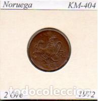 Monedas antiguas de Europa: NORUEGA 1972, 2 ORE, KM-404, MBC; 0,95 &euro; 1