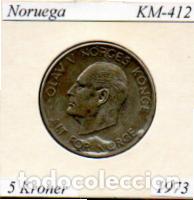 Monedas antiguas de Europa: NORUEGA 1973, 5 KRONER, KM-412, MBC; 0,95 &euro; 1