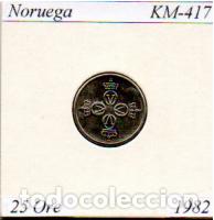 Monedas antiguas de Europa: NORUEGA 1982, 25 ORE, KM-417, SC; 0,95 &euro; 1
