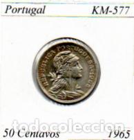Monedas antiguas de Europa: PORTUGAL1965, 50 CENTAVOS, KM-577, EBC; 0,95 &euro; 1