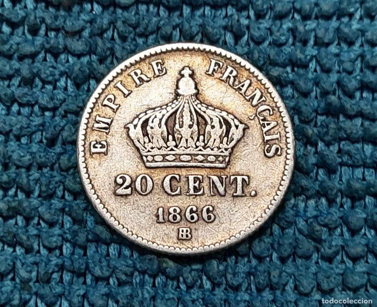 Monedas antiguas de Europa: Francia, 20 Centimes 1866