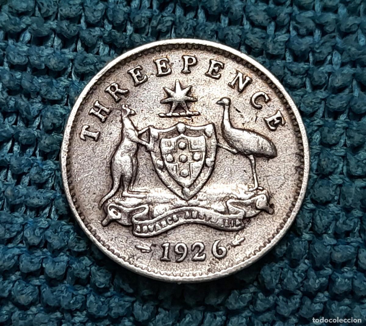 Monedas antiguas de Europa: Australia, George V, 3 Pence 1926
