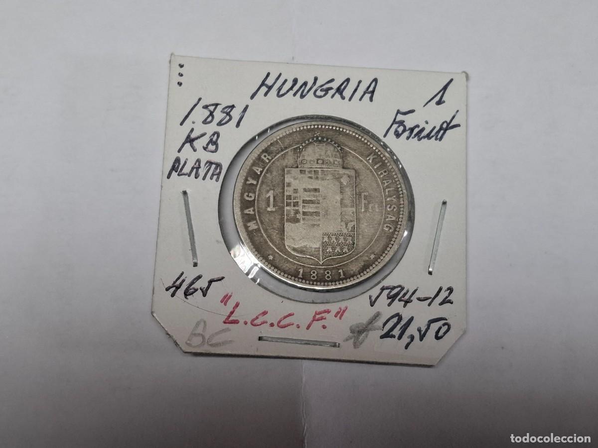 Old Coins of Europe: 1 FORINT de PLATA de 1881 KB KM 465 HUNGR&Iacute;A en BC