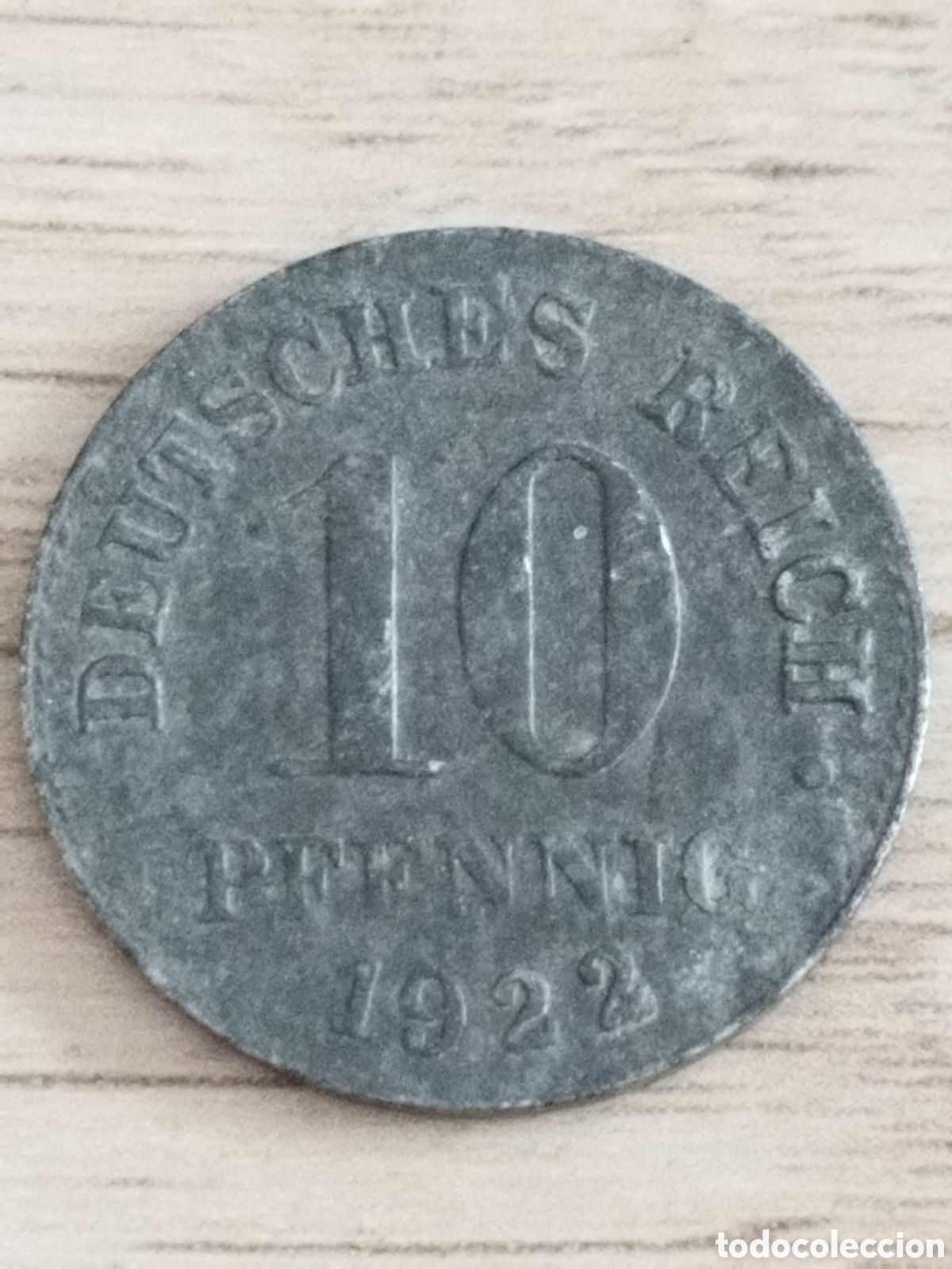 Monedas antiguas de Europa: Alemania moneda de zinc de 10 pfenning de 1922 km#26