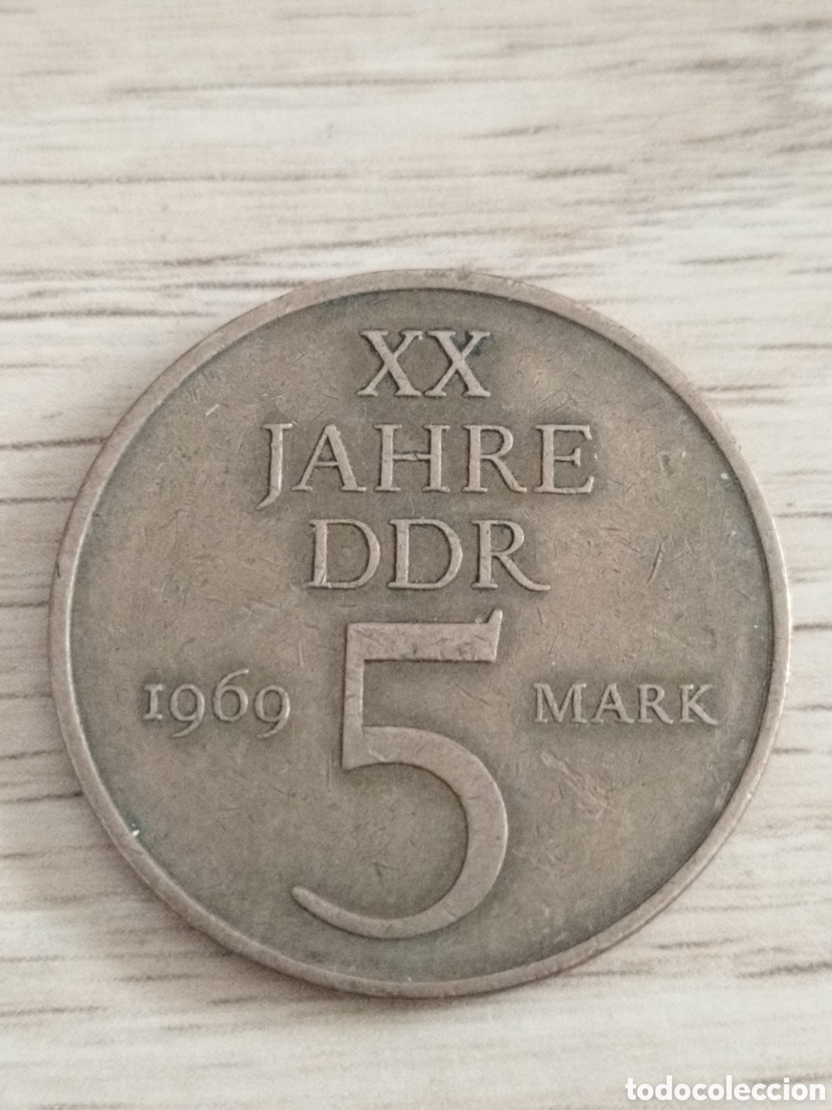 Moedas antigas da Europa: Alemania RDA moneda conmemorativa de 5 marcos de 1969 km#22
