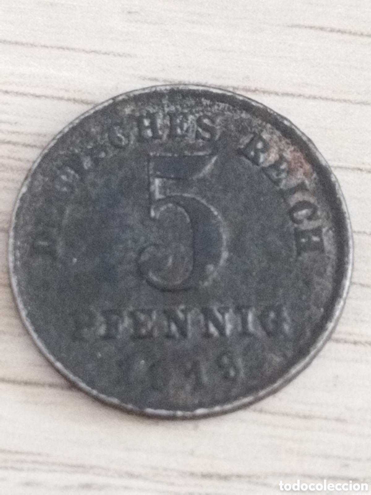 Monedas antiguas de Europa: Alemania moneda de 5 pfenning de hierro de 1919 km#19