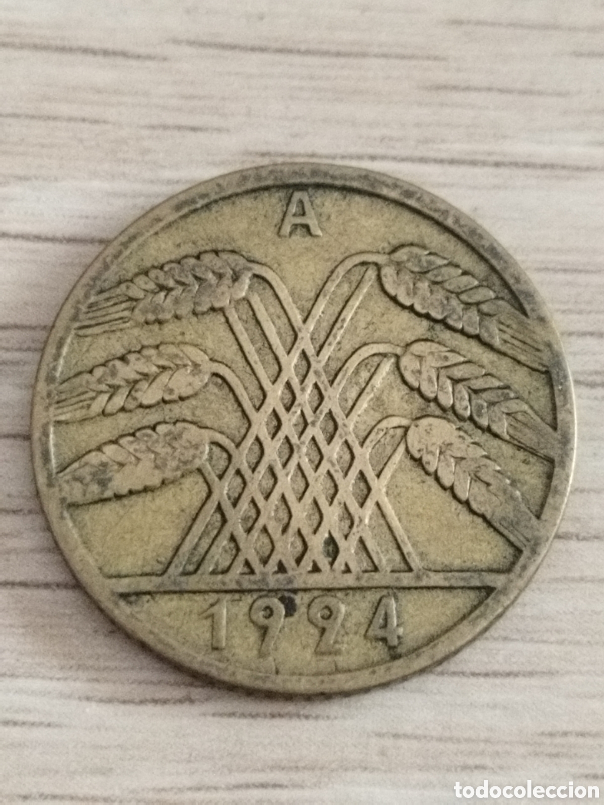 Monedas antiguas de Europa: Alemania Weimar moneda de 10 rentenpfenning de 1924 A km#33 Berl&iacute;n