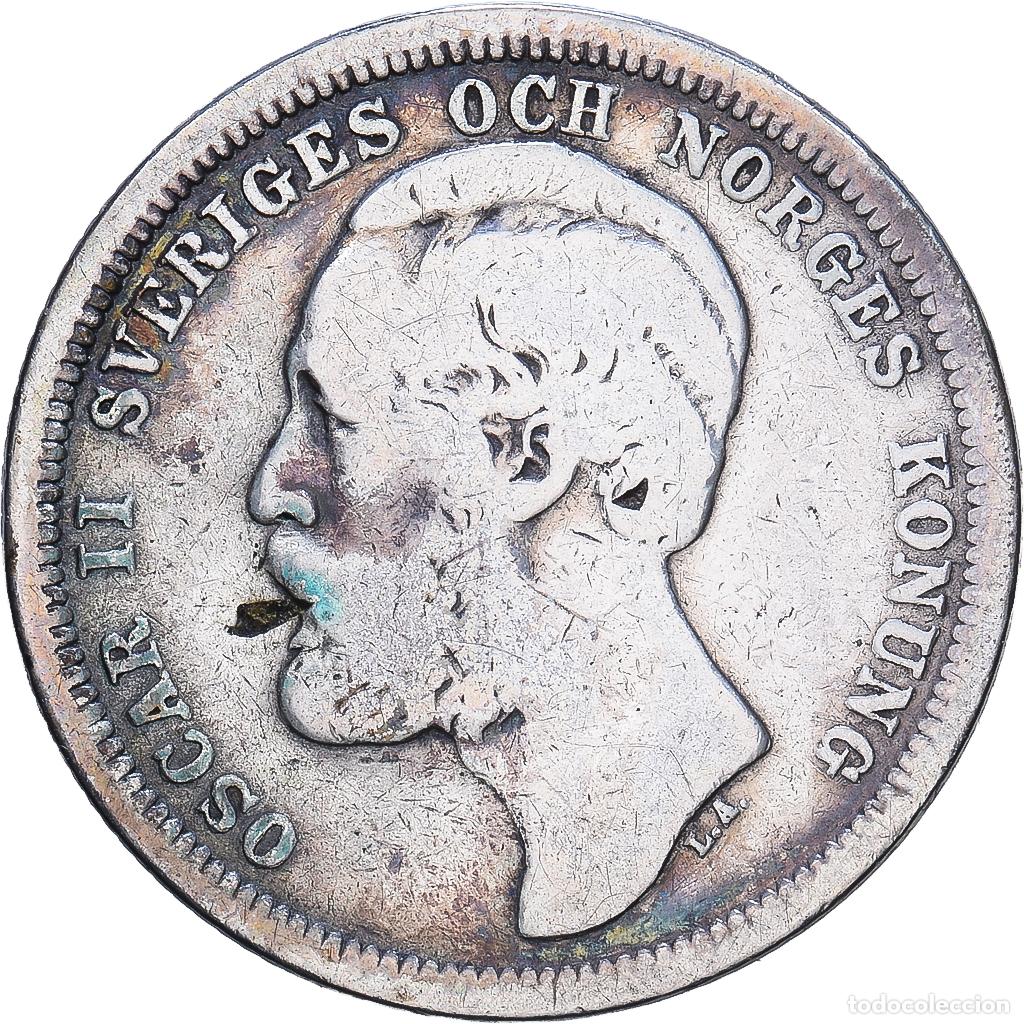 Monedas antiguas de Europa: [#1547651] Suecia, Oscar II, Krona, 1877, Kungsholmen, Plata, BC+, KM:747