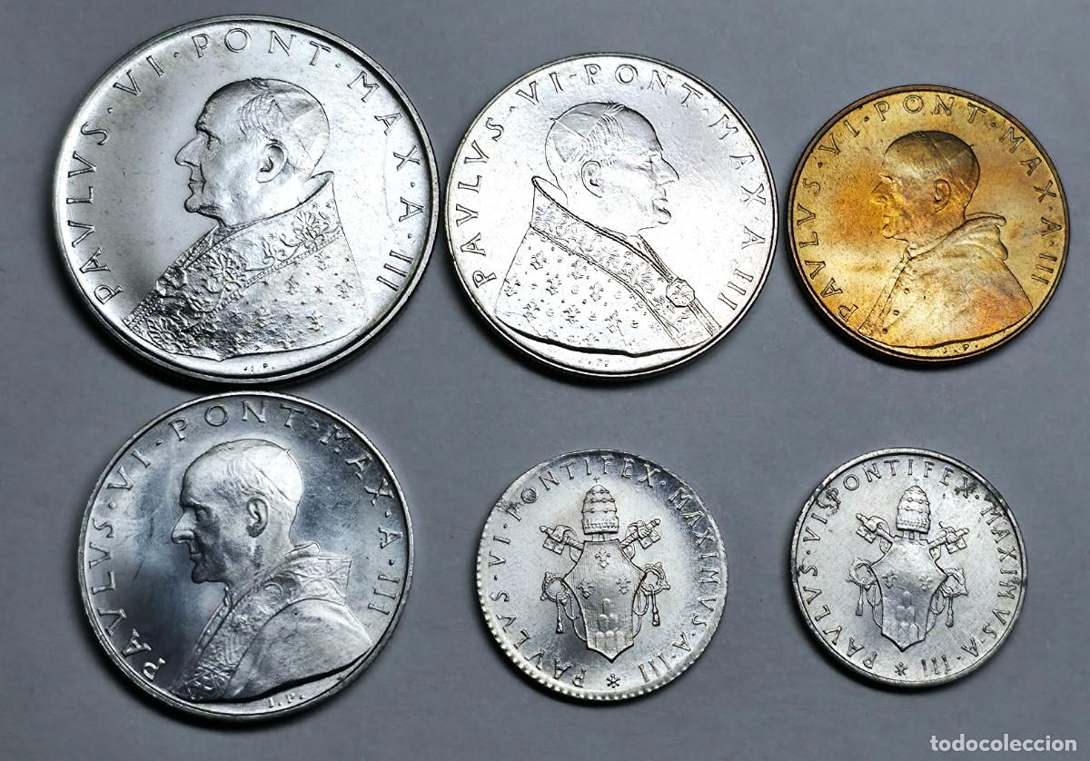 Monedas antiguas de Europa: LOTE 6 MONEDAS VATICANO PABLO VI 1965 1, 2, 10, 20, 50 Y 100 LIRAS SC-