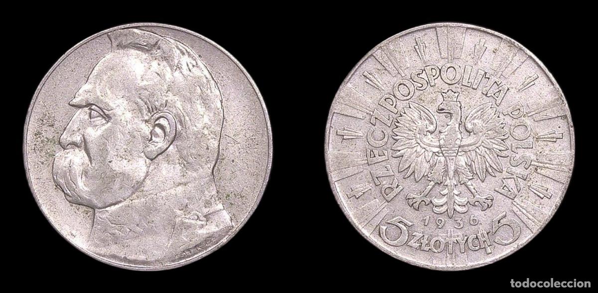 Monedas antiguas de Europa: POLONIA POLAND 5 ZLOTYCH 1936 PLATA