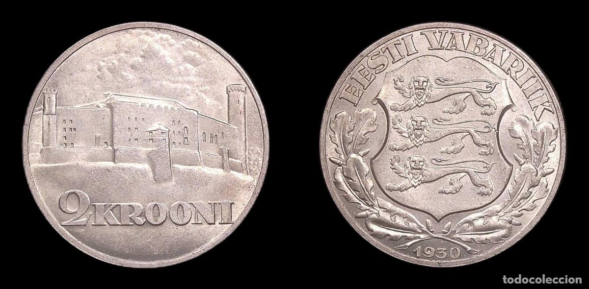 Monedas antiguas de Europa: ESTONIA 2 KROONI 1930 SC UNC PLATA