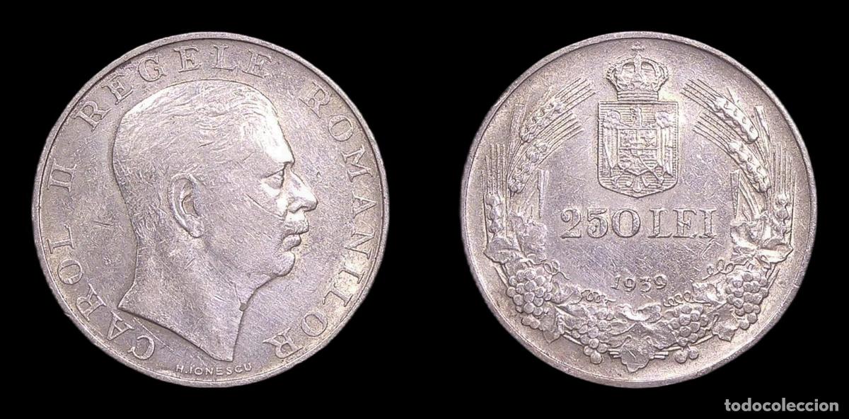 Monedas antiguas de Europa: RUMANIA ROMANIA 250 LEI 1939 MBC PLATA
