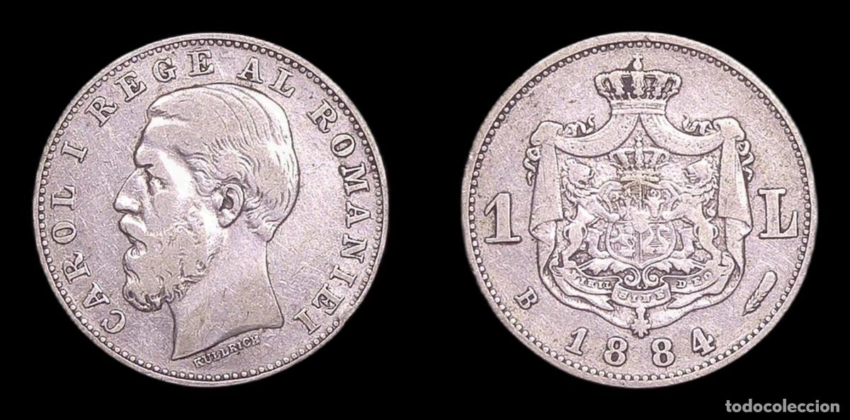 Monedas antiguas de Europa: RUMANIA ROMANIA CAROL I 1 LEU 1884 B MBC PLATA
