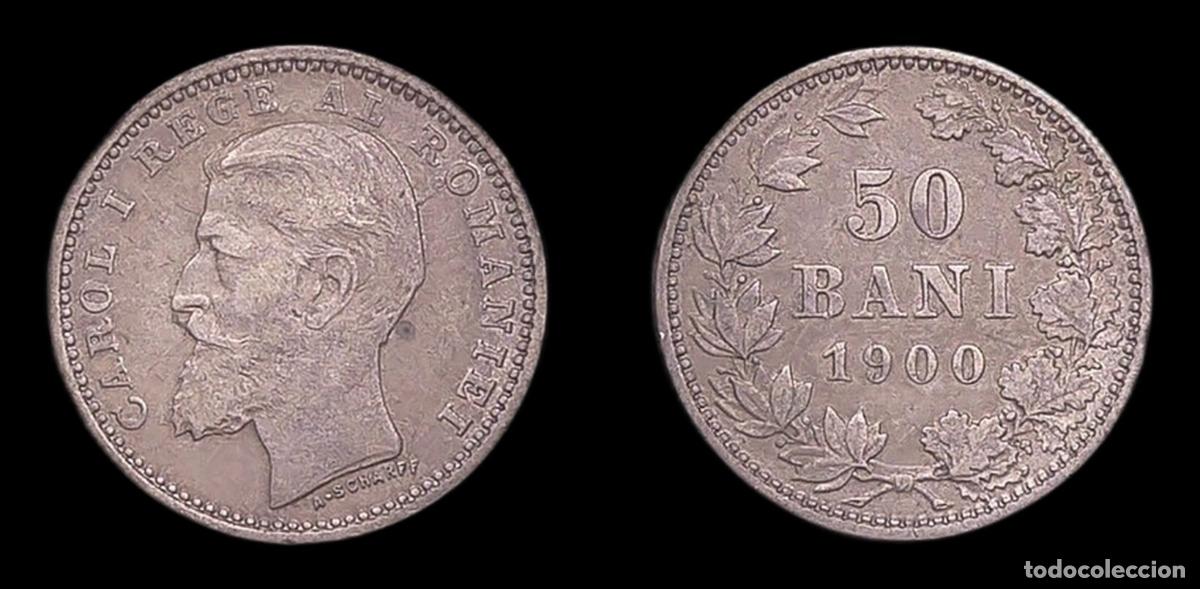 Monedas antiguas de Europa: RUMANIA ROMANIA CAROL I 50 BANI 1900 MBC PLATA