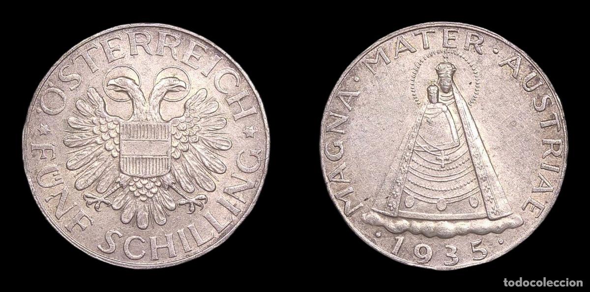 Monedas antiguas de Europa: AUSTRIA 5 SCHILLING 1935 MBC PLATA