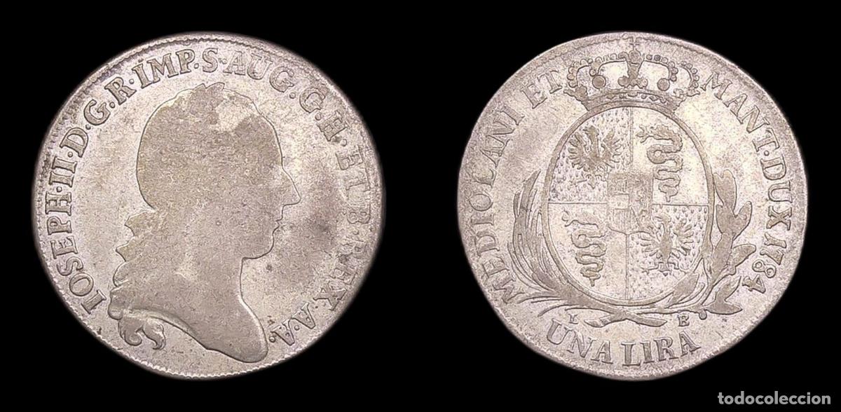Monedas antiguas de Europa: ITALIA MILAN AUSTRIA JOSEPH II 1 LIRA 1784 PLATA
