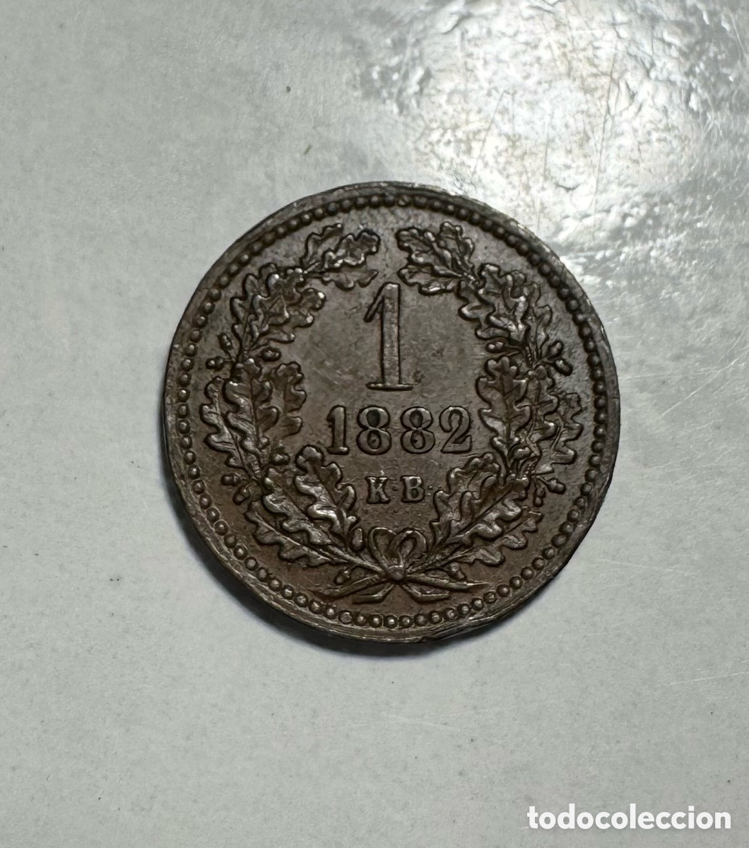 Monedas antiguas de Europa: 1 krajczar (kreuzer) Hungr&iacute;a 1882
