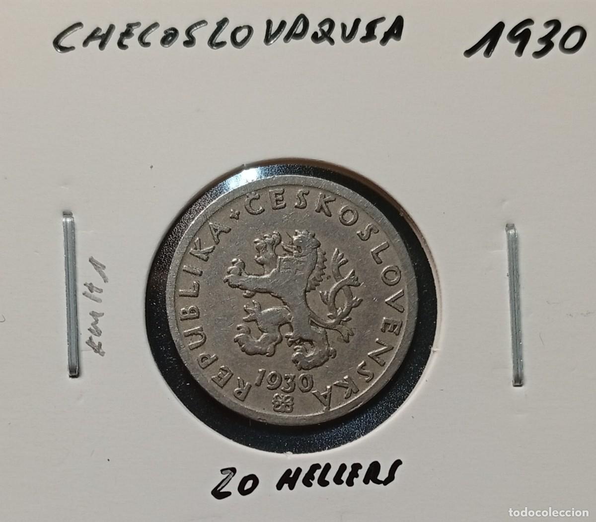 Monedas antiguas de Europa: CHECOSLOVAQUIA 20 HELLERS / HALERU 1930 KM#1 MBC.