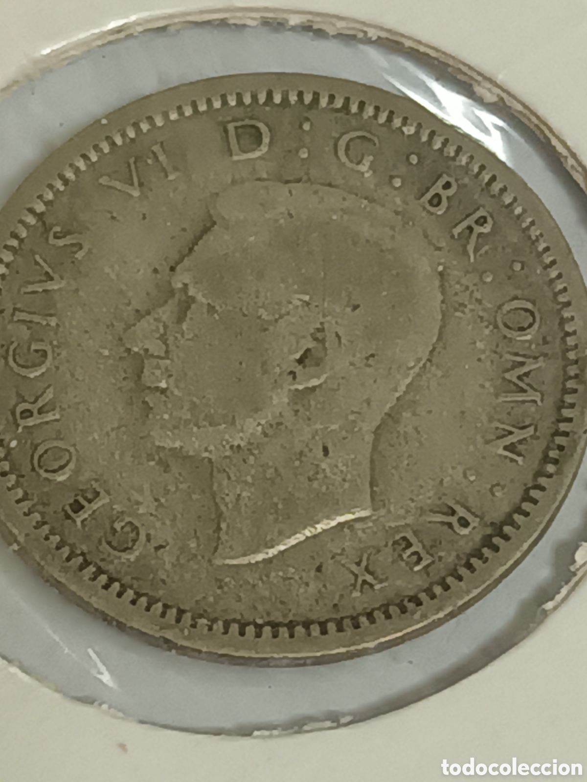 Monedas antiguas de Europa: 3 PENIQUES MONEDA COLONIAL JORGE VI 1942 PLATA