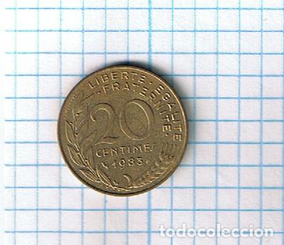 Monedas antiguas de Europa: Moneda Francia 20 c&eacute;ntimos franco franc&eacute;s, V Rep&uacute;blica