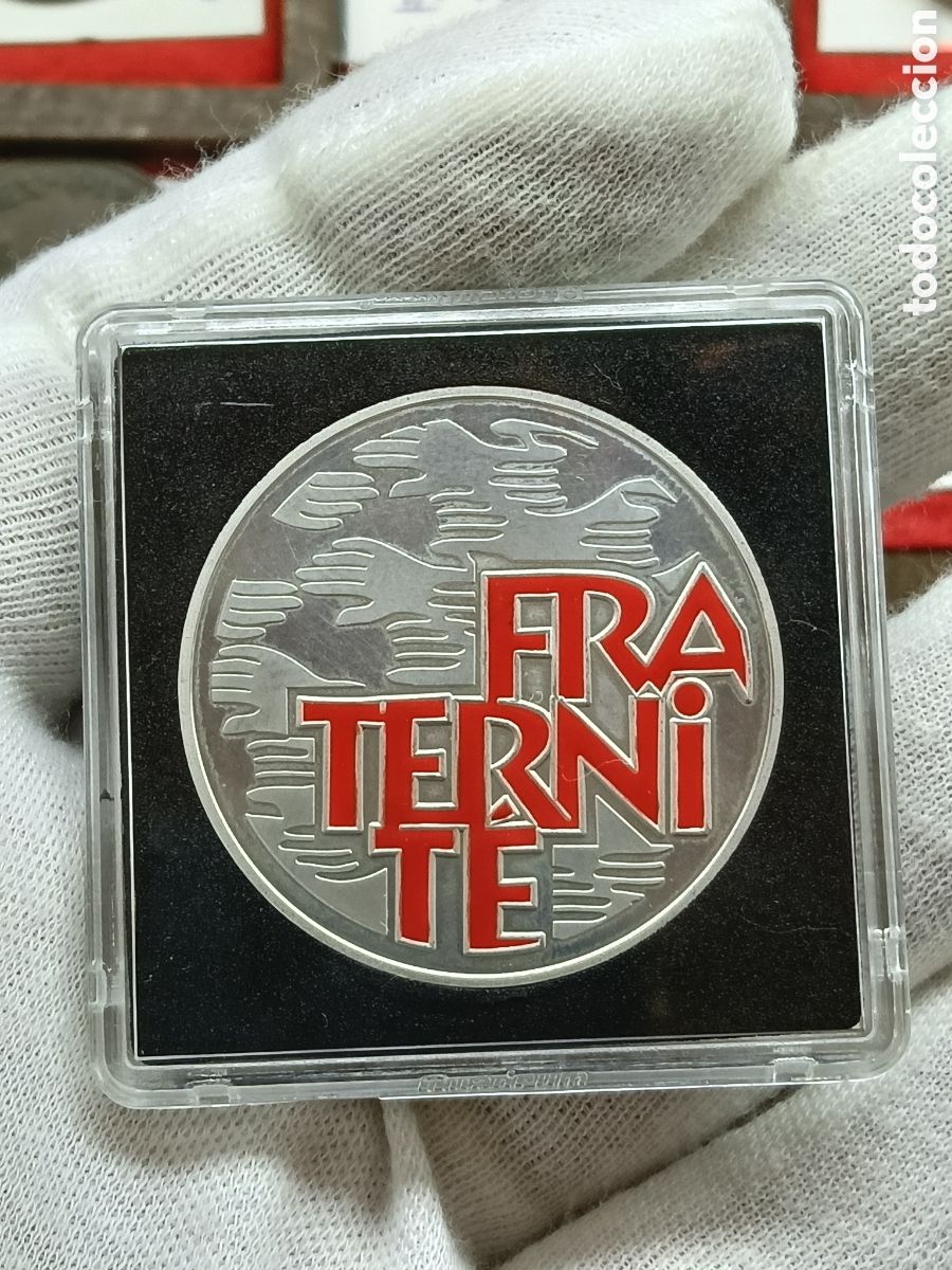Monedas antiguas de Europa: FRANCIA . 6,55957 FRANCOS DE PLATA . A&Ntilde;O 2001 .FRATERNITE EN COLOR