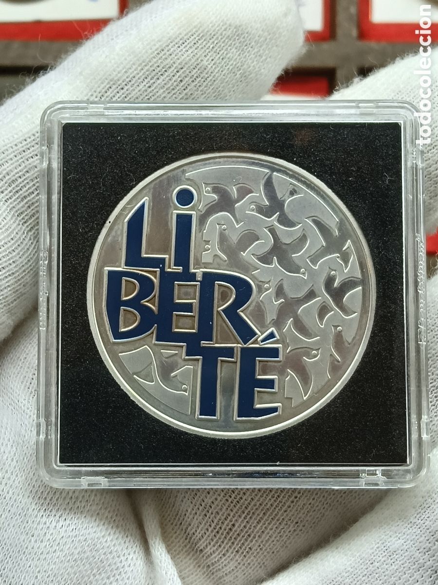 Monedas antiguas de Europa: FRANCIA . 6,55957 FRANCOS DE PLATA . A&Ntilde;O 2001 . LIBERTE EN COLOR