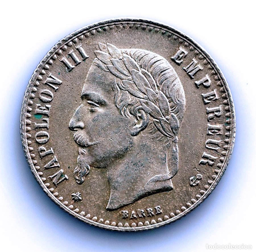 Monedas antiguas de Europa: SC-Francia-Napole&oacute;n III. 50 Centimes 1864 A Paris. MBC+/VF+ Plata 2,5 g.