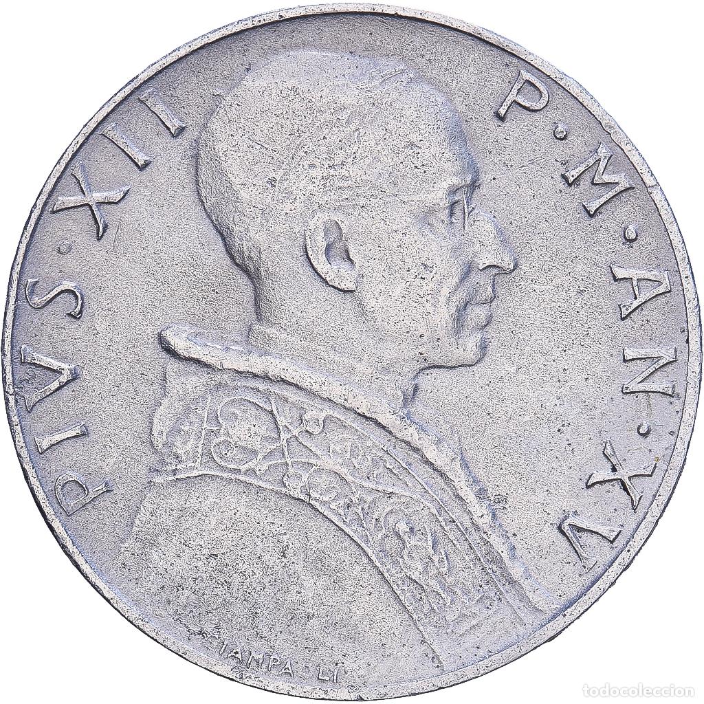 Monedas antiguas de Europa: [#1547719] CIUDAD DEL VATICANO, Pius XII, 5 Lire, 1953, Rome, Aluminio, MBC+, KM:51