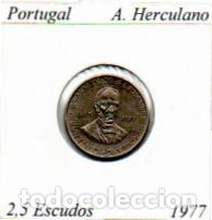 Monedas antiguas de Europa: PORTUGAL1977, 2,5 ESCUDOS, A. HERCULANO, SC; 0,95 &euro; 1