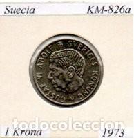 Monedas antiguas de Europa: SUECIA 1973, 1 KRONA, KM-826a, EBC; 0,95 &euro; 1