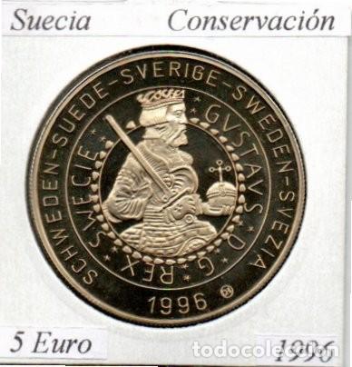 Monedas antiguas de Europa: SUECIA 1996, 5 EURO, CONSERVACI&Oacute;N NATURALEZA, CU-NI, PROOF; 15,95 &euro; 1