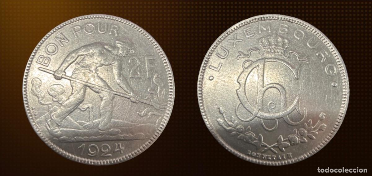 Monedas antiguas de Europa: Luxemburgo 2 francos &middot; 1924