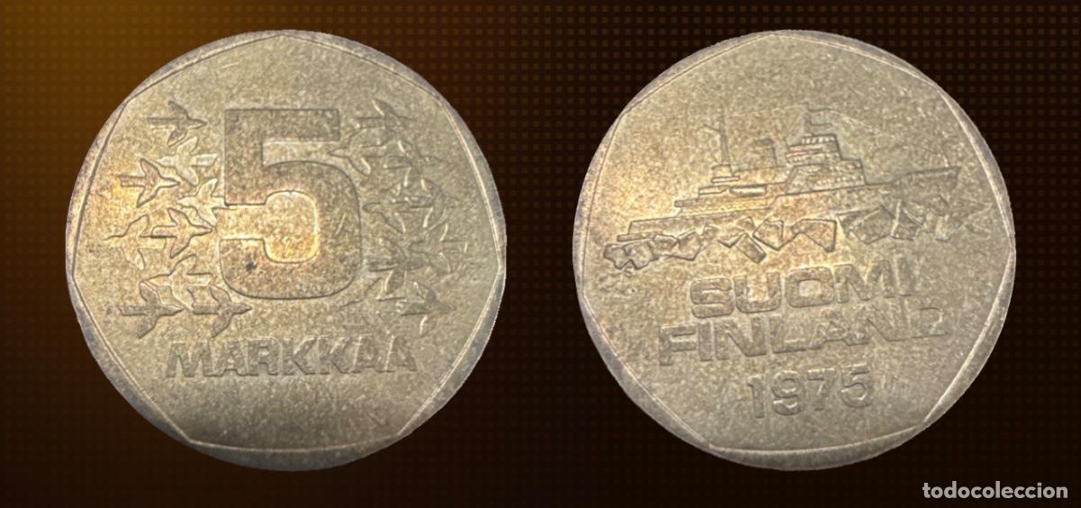 Monedas antiguas de Europa: Finlandia 5 marcos &middot; 1975-S