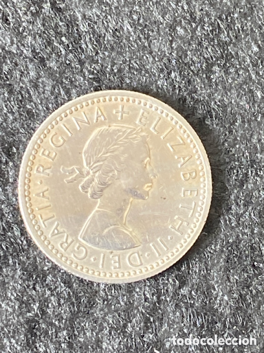 Monedas antiguas de Europa: Moneda 6 peniques Isabel ll 1956
