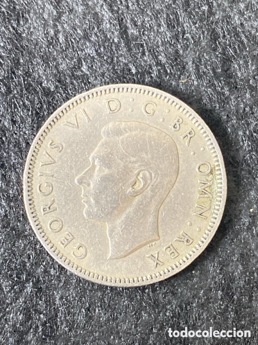 Monedas antiguas de Europa: Moneda un chel&iacute;n 1948 George Vl