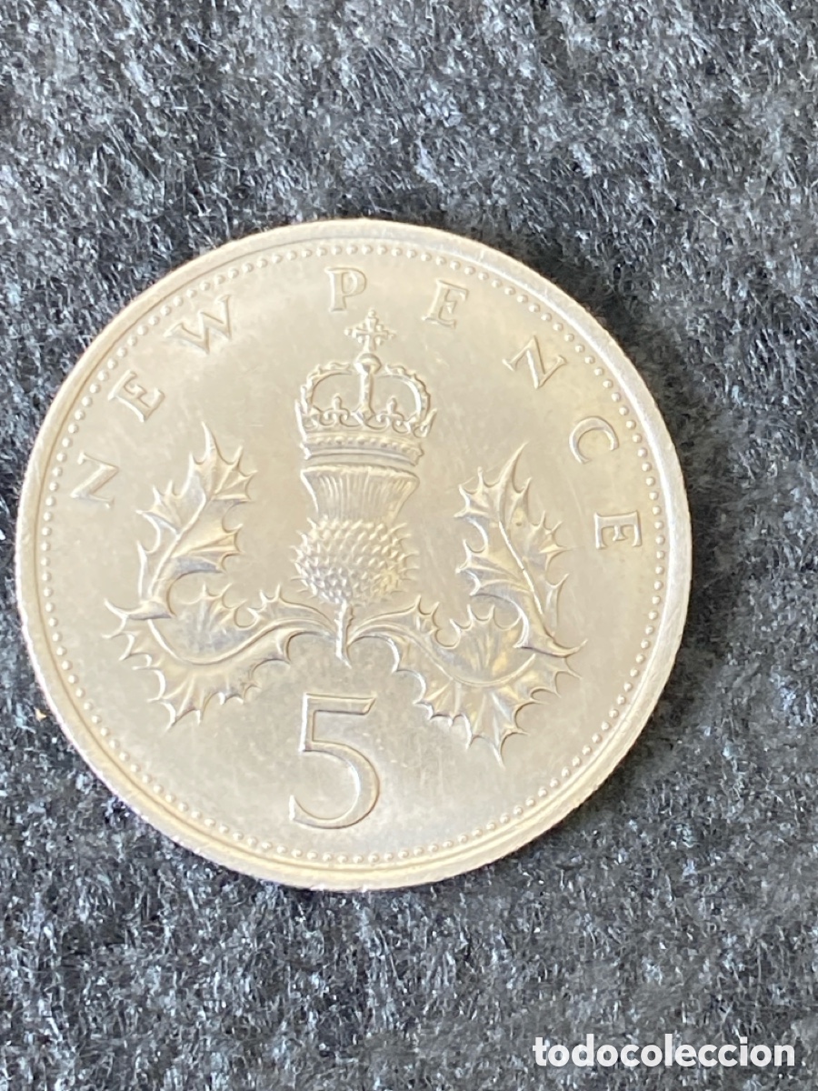 Monedas antiguas de Europa: Moneda 5 New pence de 1971