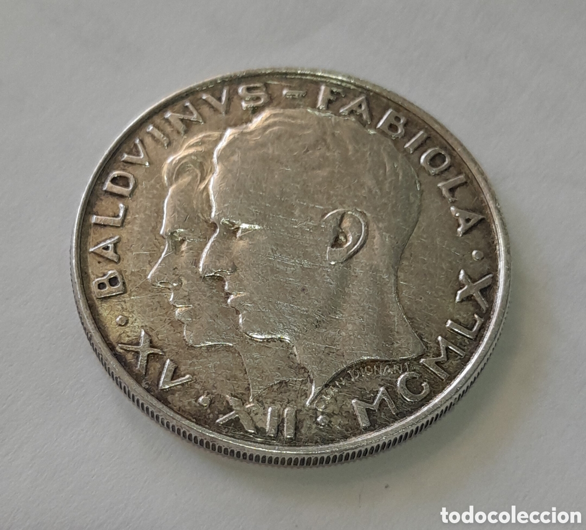 Monedas antiguas de Europa: Belgica, 50 francos 1960, moneda plata