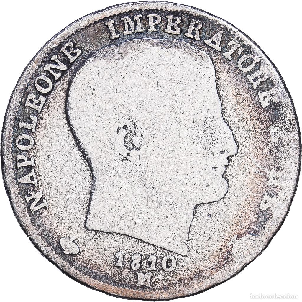 Monedas antiguas de Europa: [#1547733] Kingdom of Italy, Napoleon I, 1 Lira, 1810, Milan, Plata, BC+, Gadoury:IT24