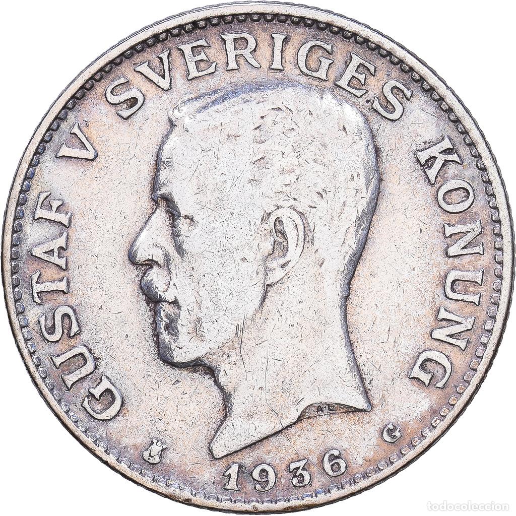 Monedas antiguas de Europa: [#1547737] Suecia, Gustaf V, 1 Krona, 1936, Kungsholmen, Plata, BC+, KM:786