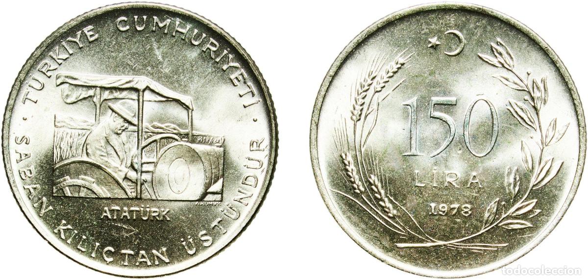 Monedas antiguas de Europa: Turkey Republic 1978 150 Lira (FAO) Silver (.900) (2500) 9.17g UNC KM 918.1 KM 918.2