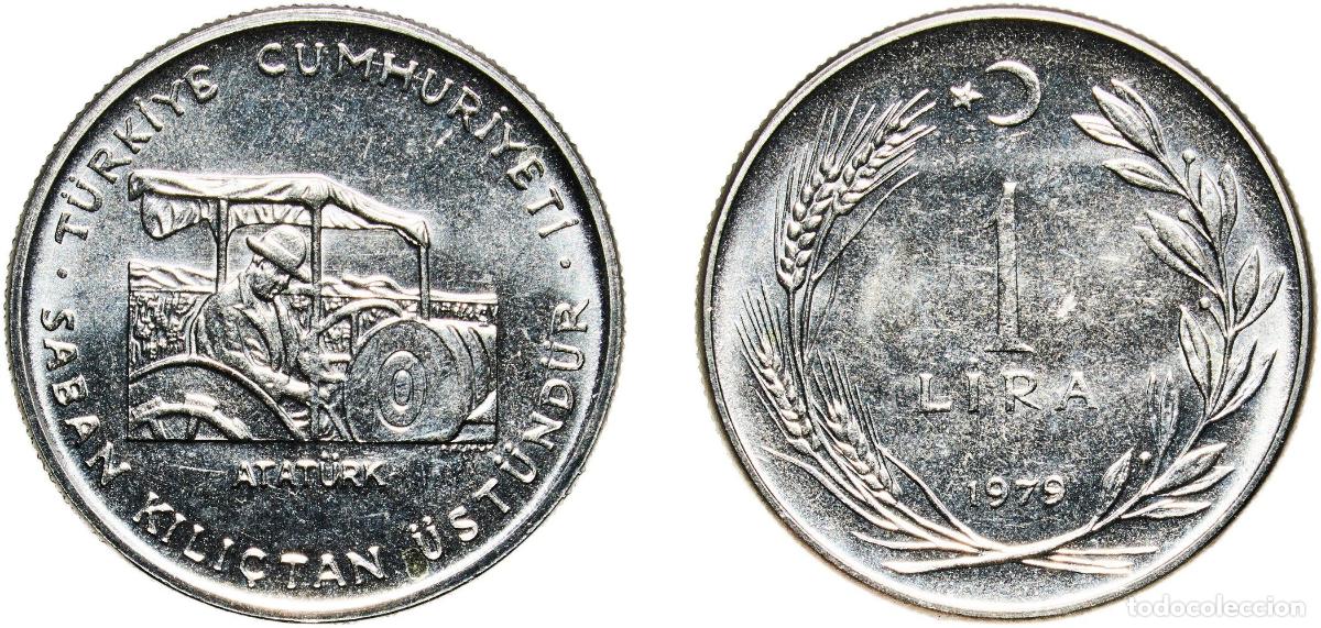 Monedas antiguas de Europa: Turkey Republic 1979 1 Lira (FAO) Stainless steel (79.15-80.65% Iron, 0.14% Carbon, 17.5-19% Chromi