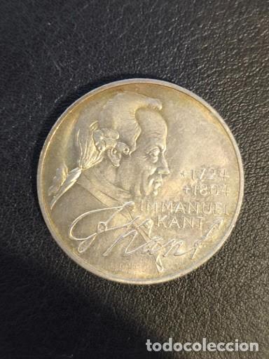 Monedas antiguas de Europa: Alemania RFA 1974 D - 5 Marcos Plata - 250&ordm; Aniversario Immanuel Kant - MBC+