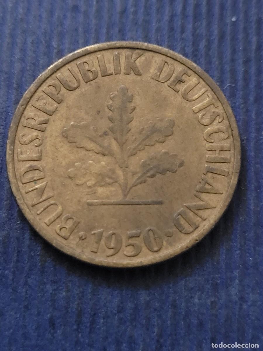 Monedas antiguas de Europa: Moneda 10 pfennig 1950 &rdquo;G&rdquo; Alemania RFA