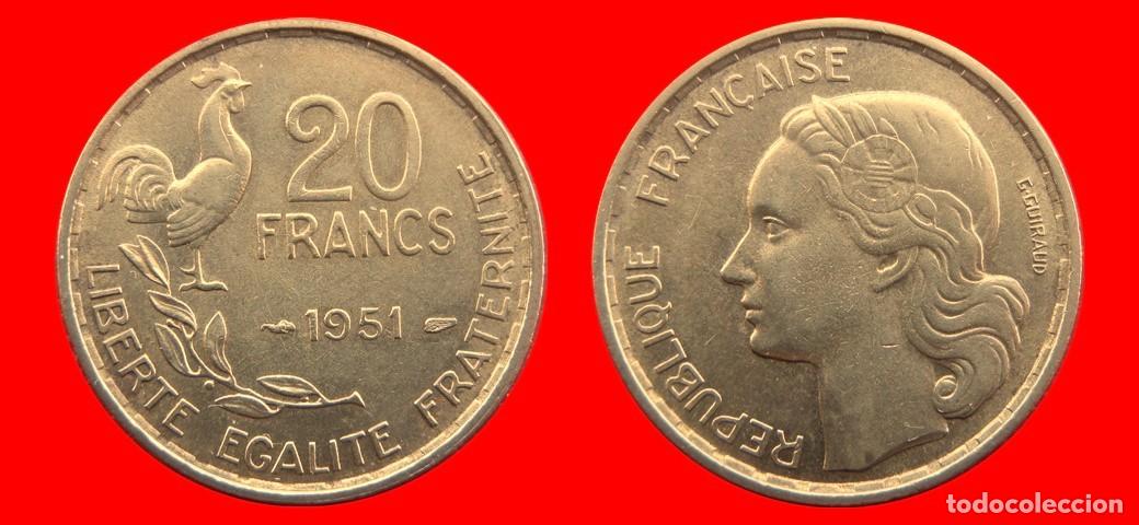 Monedas antiguas de Europa: 20 FRANCOS 1951 G.GUIRAUD 4 PLUMAS FRANCIA-157003
