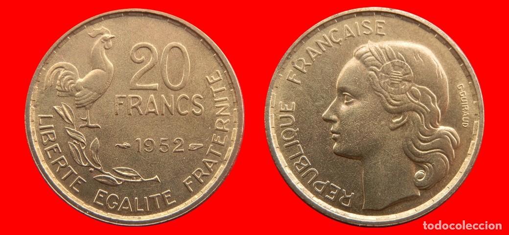 Monedas antiguas de Europa: 20 FRANCOS 1952 G.GUIRAUD 4 PLUMAS FRANCIA-157005