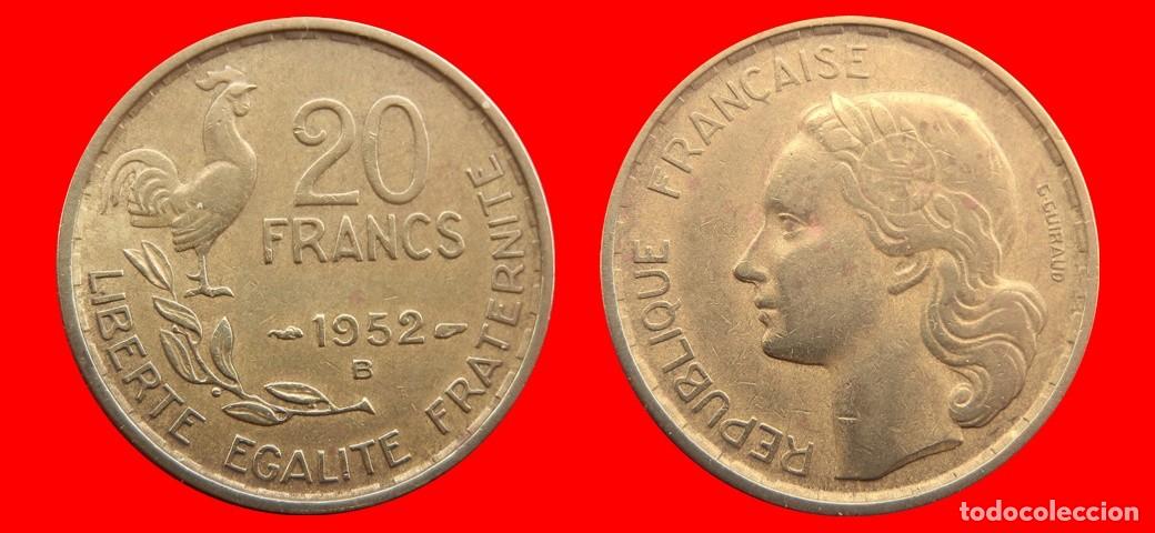 Monedas antiguas de Europa: 20 FRANCOS 1952B G.GUIRAUD 4 PLUMAS FRANCIA-157006