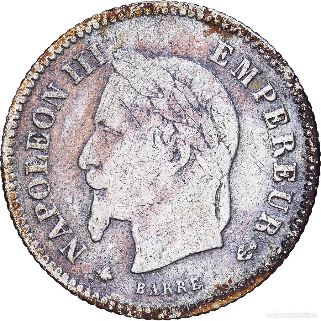 Monedas antiguas de Europa: [#1547755] Francia, Napoleon III, 20 Centimes, 1867, Paris, Plata, BC+, Gadoury:309