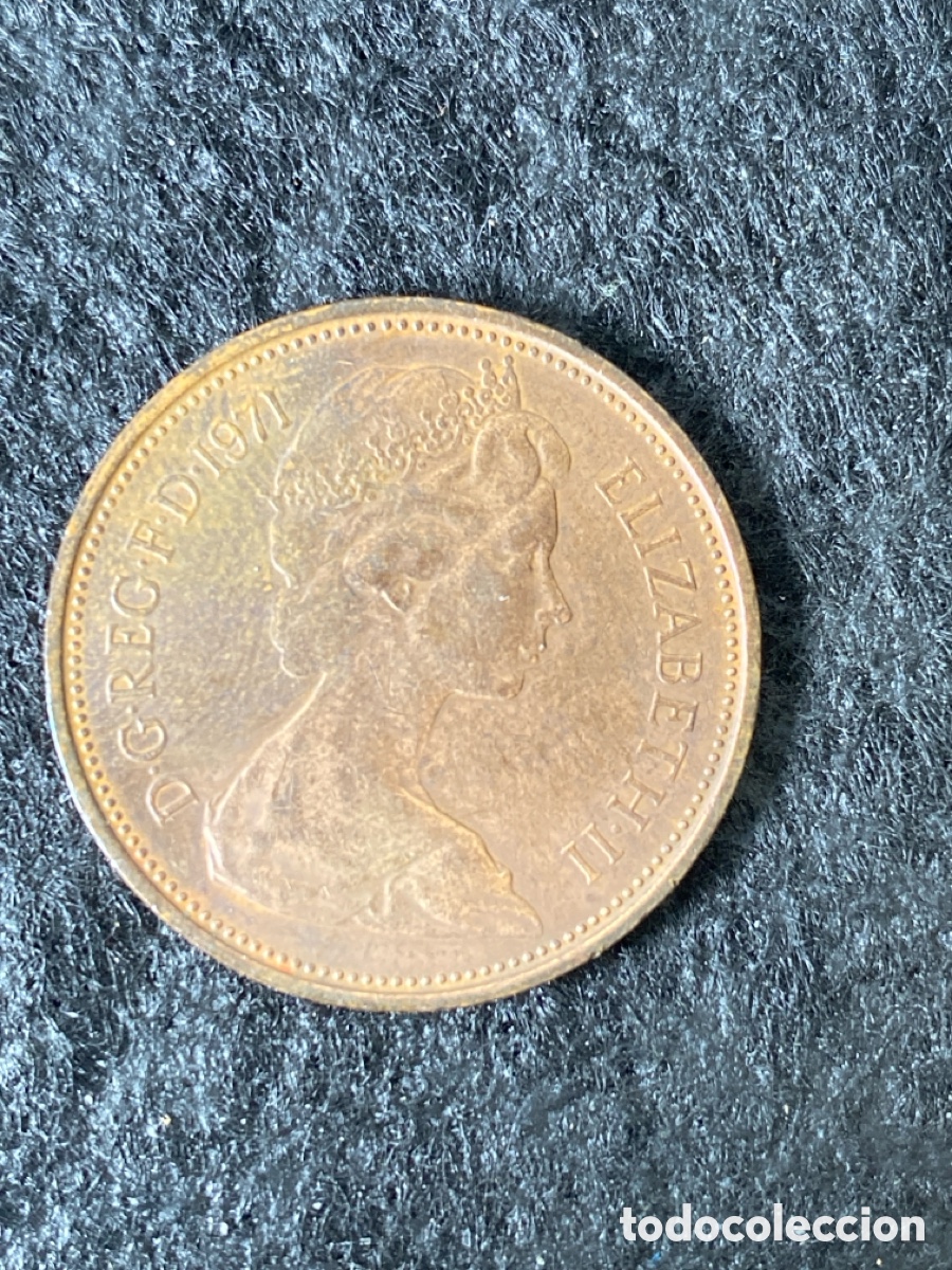 Monedas antiguas de Europa: Moneda 2 peniques de 1971 - Foto 2